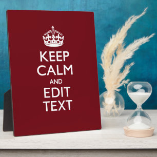 Cranberry Wine Burgundy Decor Keep Calm Your Text Plaque