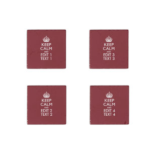 Cranberry Wine Burgundy Keep Calm and Your Text Stone Magnet
