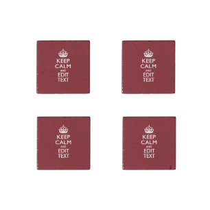Cranberry Wine Burgundy Keep Calm and Your Text Stone Magnet