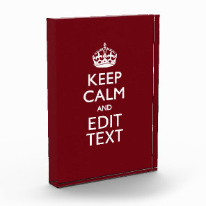 Cranberry Wine Burgundy Keep Calm Have Your Text Award