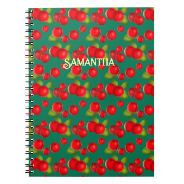 Cranberry With Leaves Notebook (Front)
