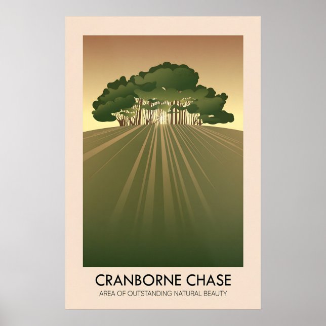 Cranborne Chase AONB Travel Poster (Front)
