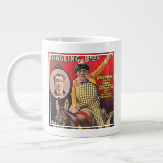Crandall The Clown Performing With His Mule Giant Coffee Mug