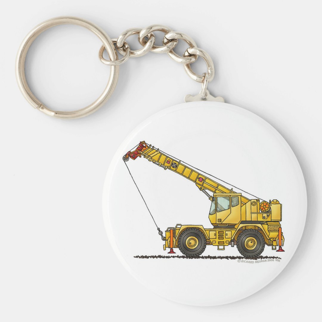 Crane All Terrain Hydraulic Construction Key Chain | Zazzle