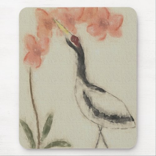 Crane and Orchid Mousepad