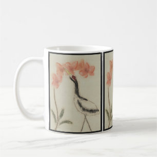 Crane and Orchid Mug