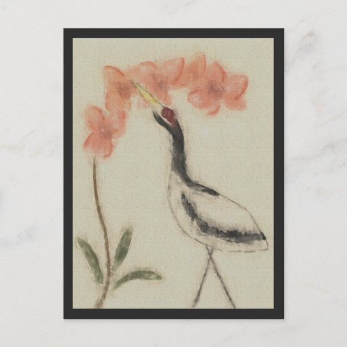 Crane and Orchid Postcard