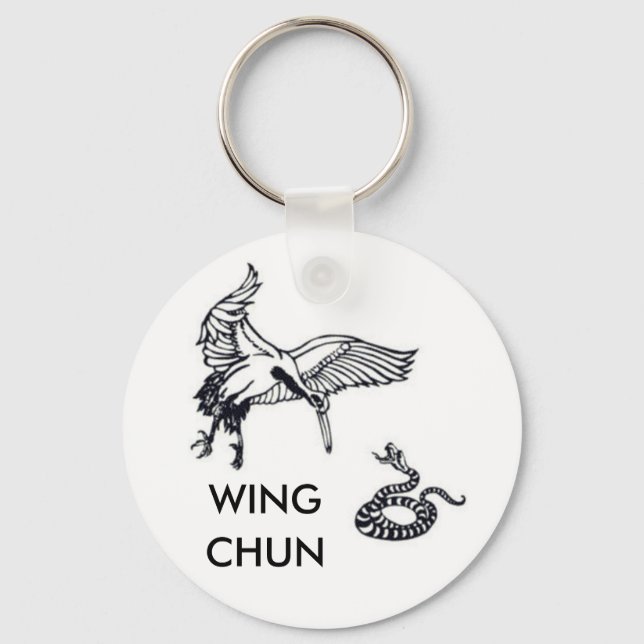 crane and snake, WING, CHUN Keychain (Front)