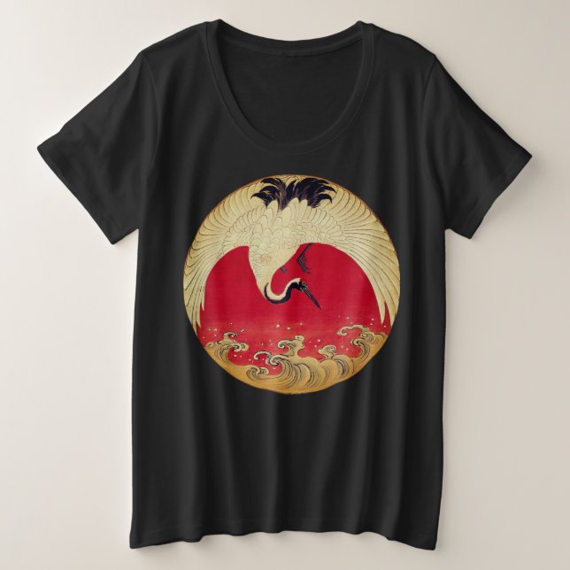 Crane and Waves Sweatshirt Plus Size T-Shirt (Design Front)
