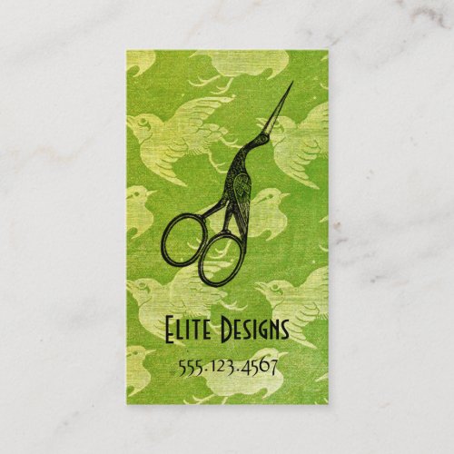crane asian vintage hair stylist scissors green business card templates