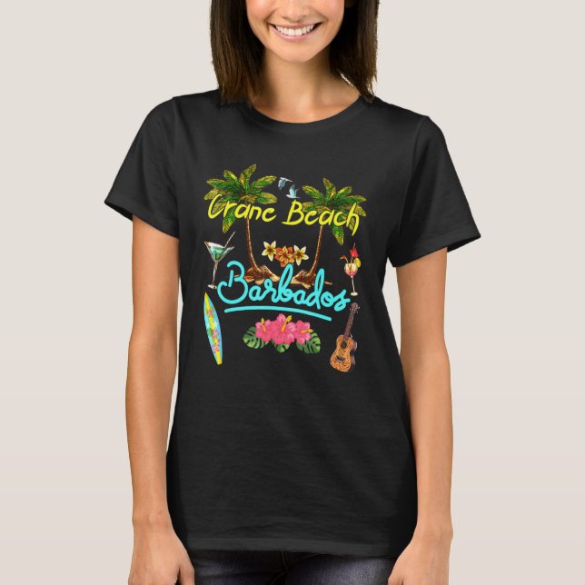 Crane Beach Barbados Beach Summer Palm Sun Set Pal T-Shirt (Front)