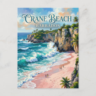 Crane Beach Barbados Postcard