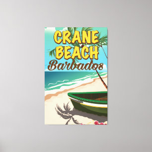 Crane Beach Barbados vacation poster Canvas Print