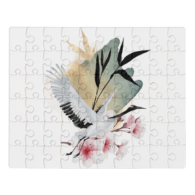 Crane Bird Japanese Artwork Jigsaw Puzzle (Puzzle Horizontal)