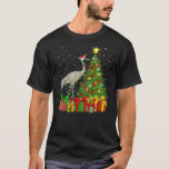 Crane Bird Lover Xmas Holiday Santa Crane Christma T-Shirt