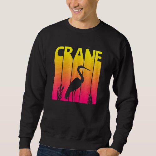 Crane Bird Retro Costume Sweatshirt