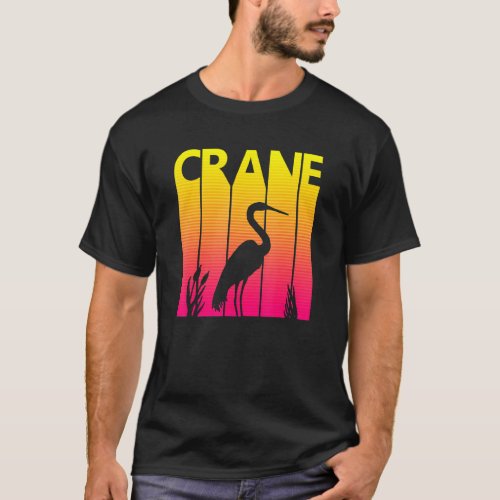 Crane Bird Retro Costume T_Shirt