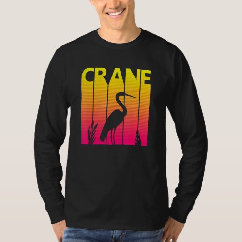 Crane Bird Retro Costume T_Shirt