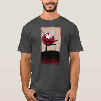 Crane Bird Retro Vintage 90 Style Japanese T-Shirt
