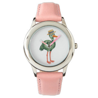 Crane Boater Hat Tiedye Folk Art Watch