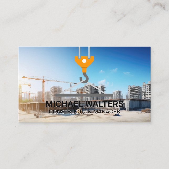 Crane | Construction | Builder  Business Card (Front)