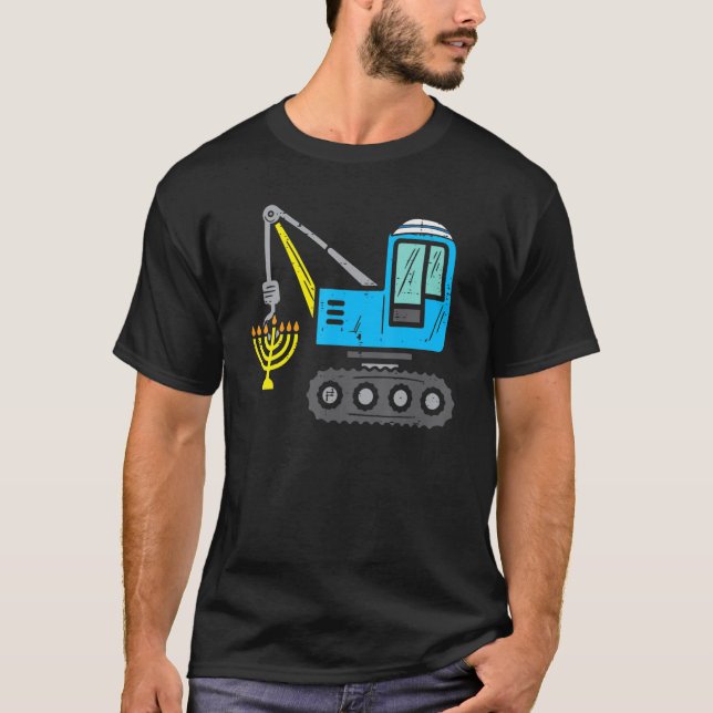 Crane Construction Chanukah Pajamas Toddler Boys H T-Shirt (Front)