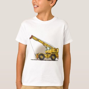 Crane Construction Equipment Kids T-shirt by justconstruction at Zazzle