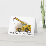 Crane Construction Equipment Note Card