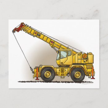Crane Construction Equipment Post Card by justconstruction at Zazzle