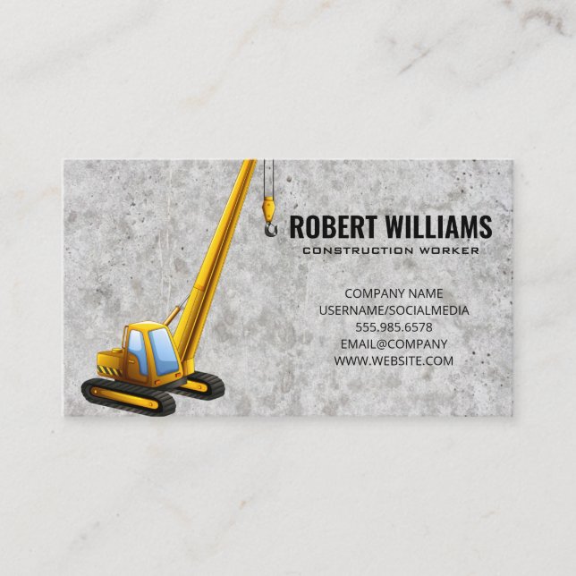 Crane | Construction Machinery Appointment Card (Front)
