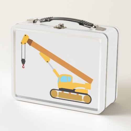 Crane Construction Truck Metal Lunch Box