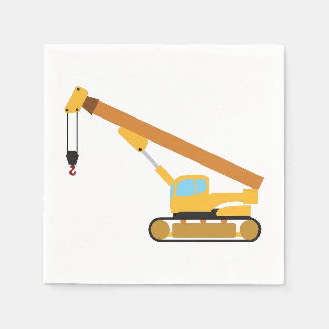 Crane Construction Truck Napkins (Front)