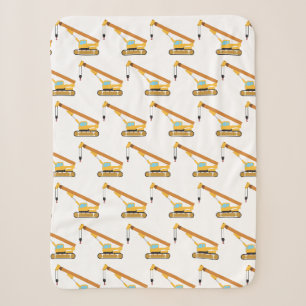 Crane Construction Truck Sherpa Blanket