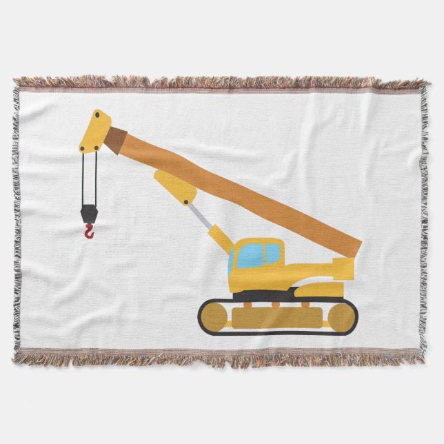 Crane Construction Truck Throw Blanket (Front)