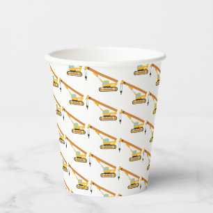 Crane Construction Trucks Paper Cups
