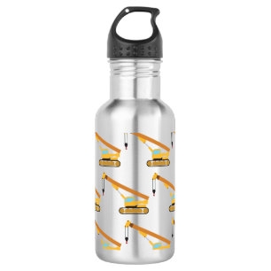 Crane Construction Trucks Stainless Steel Water Bottle