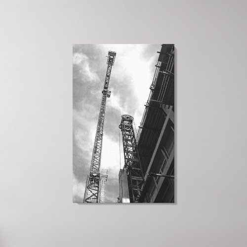 Crane  Counterweight Construction Equipment Photo Canvas Print