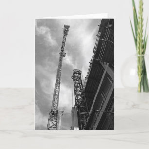 Crane & Counterweight Construction Equipment Photo Letterpress Thank You Card