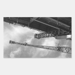 Crane & Counterweight Construction Equipment Photo Rectangular Sticker