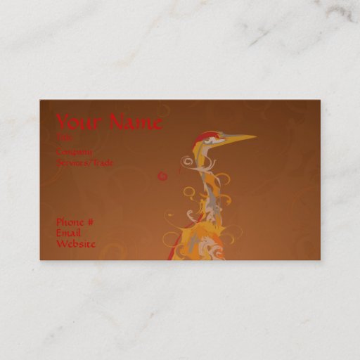 Customizable Crane design Business card