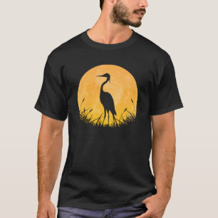 Crane Easy Halloween Outfit Wader Bird Moon Costum T-Shirt
