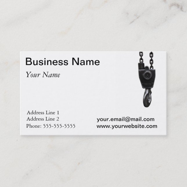 Crane hook Business Card Template (Front)