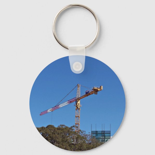 Crane in construction keychain (Front)