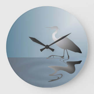 Crane in Lake Wall Clock