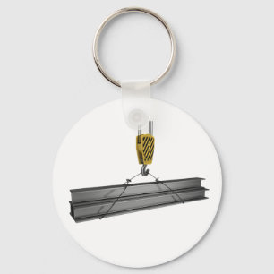 Crane Lifting Girders Keychain