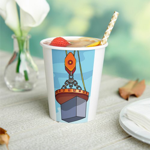 Crane Lifting Paper Cups