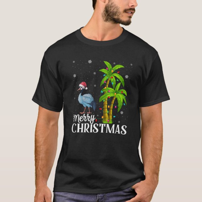 Crane Lovers Men Women Christmas Tree Lights Beach T-Shirt (Front)