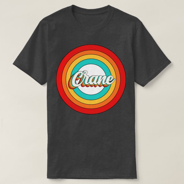 Crane Name Shirt Vintage Crane Circle (Design Front)