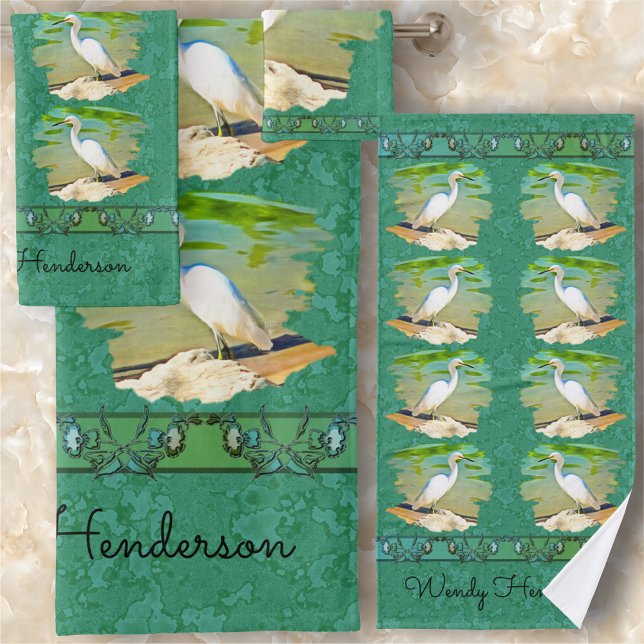 Crane On The Mismaloya River 0335 Bath Towel Set (Creator Uploaded)