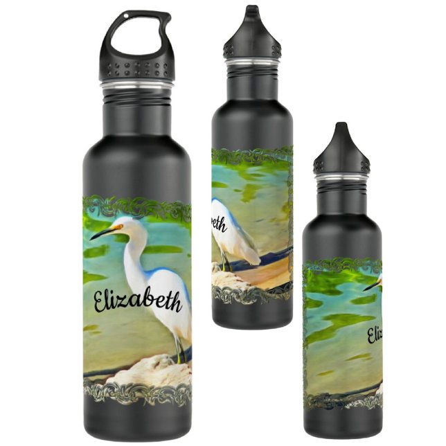 Crane On The Mismaloya River 0335 Stainless Steel Water Bottle (Creator Uploaded)